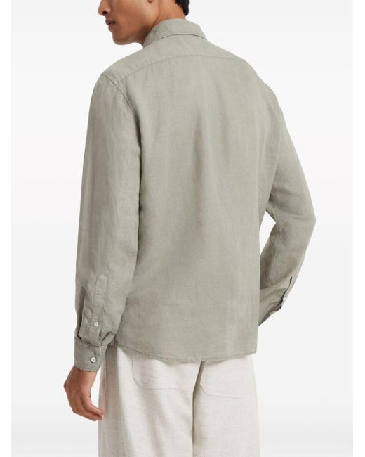 Brunello Cucinelli Gray Spread-collar Long-sleeve Shirt for men