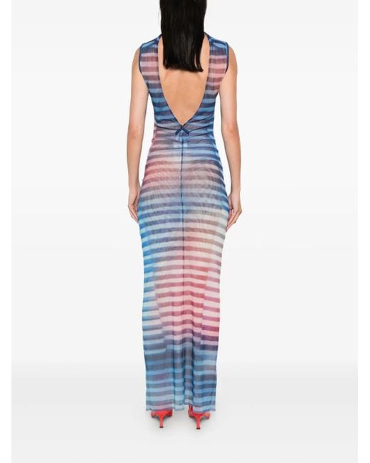 Robe Sans Manches À Rayures Jean Paul Gaultier en coloris Blue
