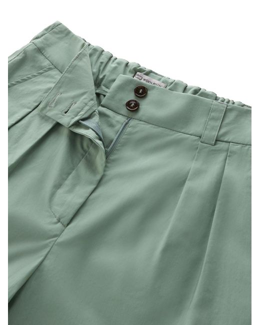 Woolrich Green Wide-leg Cotton Trousers
