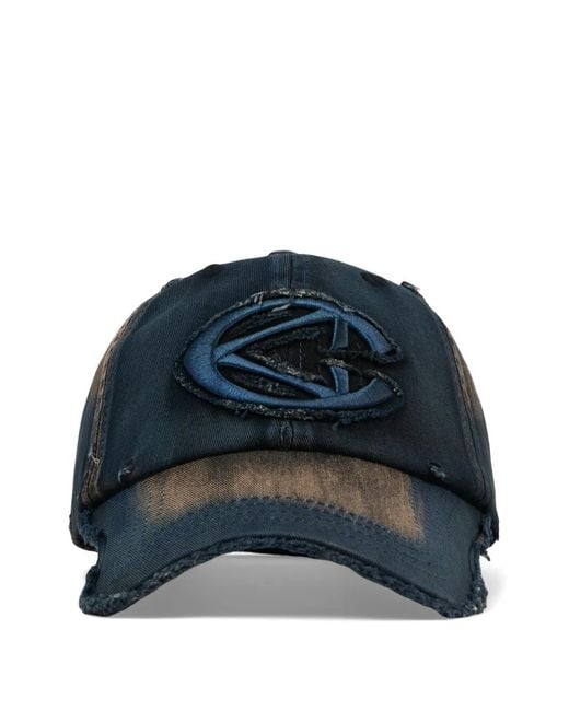 CAMPERLAB Blue Distressed Logo-Patch Cap
