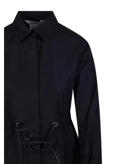 Max Mara Blue Tazzina Drawstring Shirt