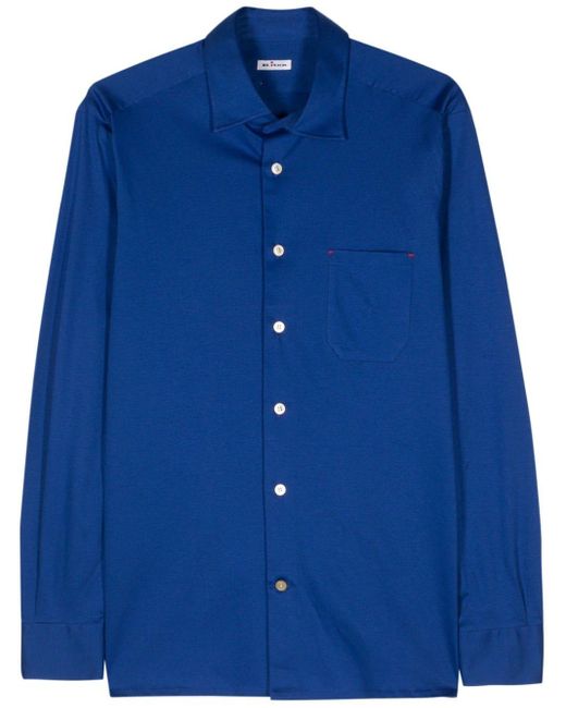 Long-sleeve cotton shirt Kiton pour homme en coloris Blue