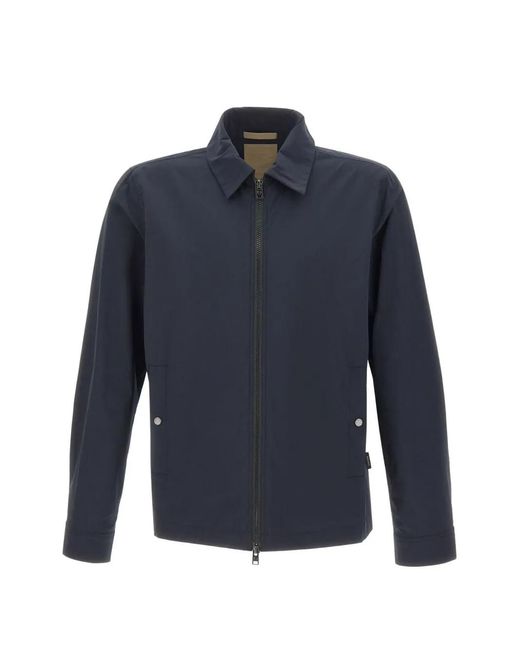 Woolrich Blue Urban Timber Collar Zip Jacket for men