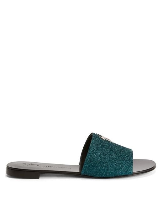 Giuseppe Zanotti Green Shirley Glitter Sandals