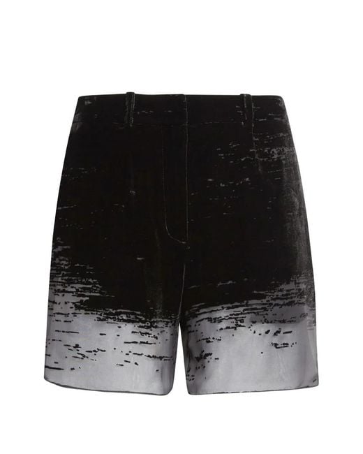 GRACE LING Black Glitch Sheer-Effect Shorts
