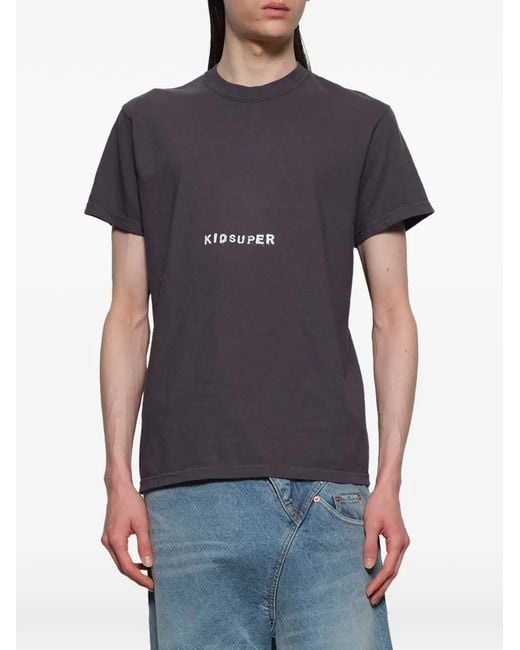 Kidsuper Black Short-Sleeve Logo-Detail T-Shirt for men