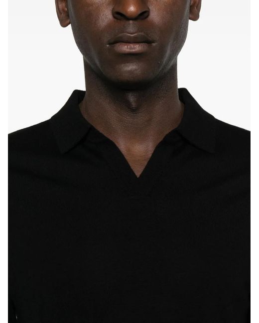 Emporio Armani Black Polo-Neck Long-Sleeve Sweater for men