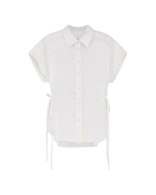 Closed White Tie-Detail Linen Shirt