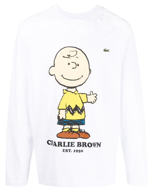 Sudadera con motivo Charlie Brown de x Peanuts Lacoste de hombre de color  Blanco | Lyst