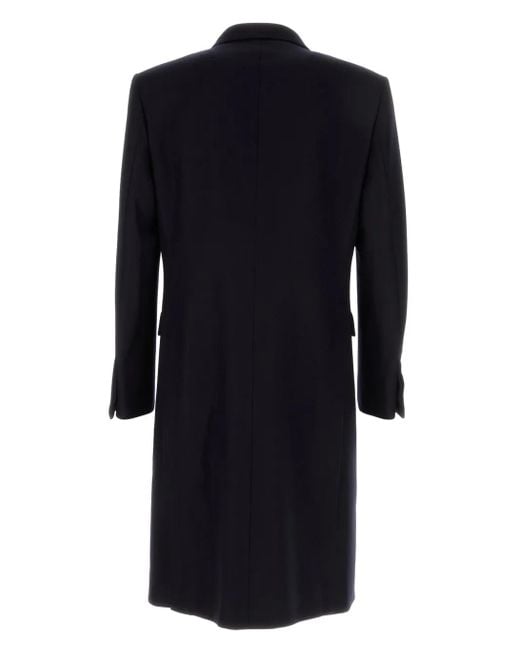 Givenchy Black Notched-Lapel Virgin Wool Overcoat for men