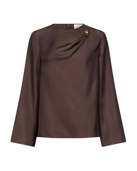 Loulou de Saison Brown Azae Draped Top