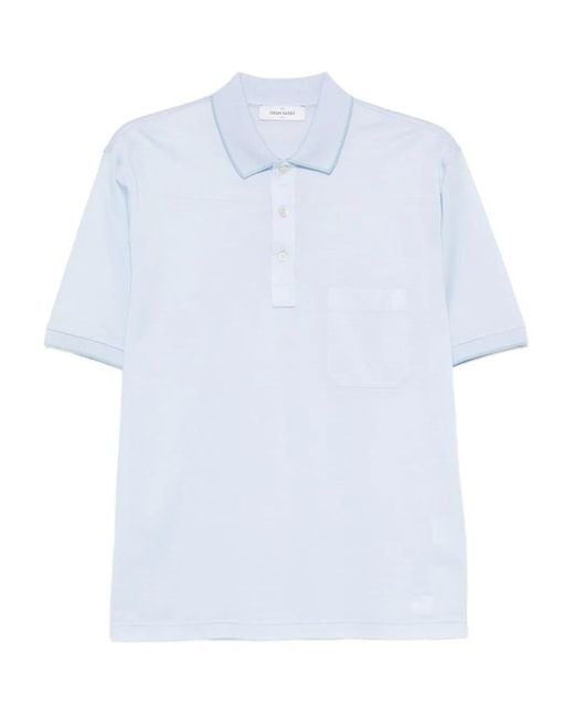 Gran Sasso White Cotton Polo Shirt for men