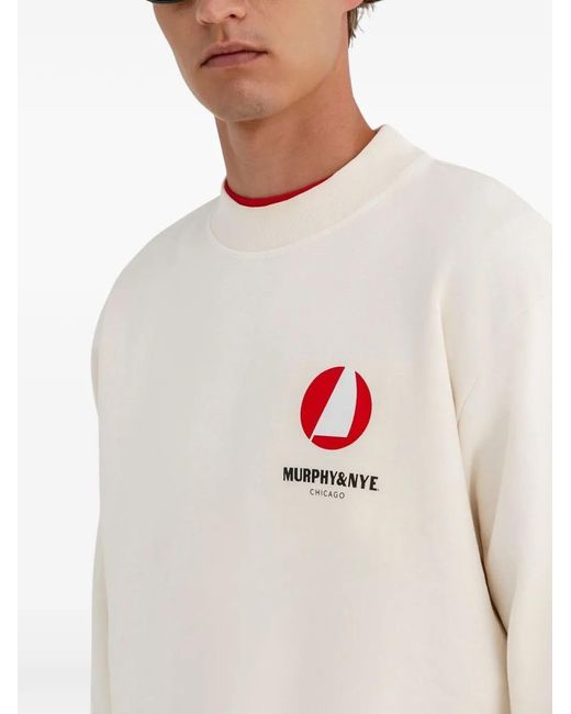 Murphy & Nye White Cotton Sweatshirt for men