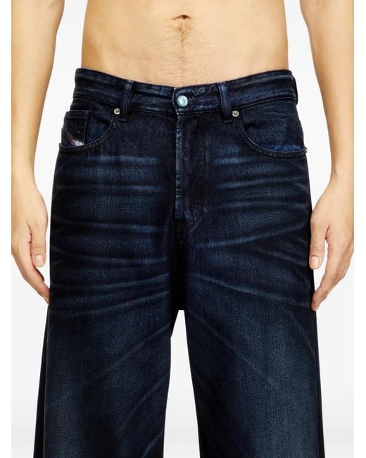 DIESEL Blue D-Rise Cotton Trousers for men