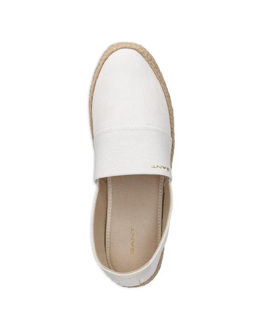Gant White Braided-Sole Slip-On Espadrilles