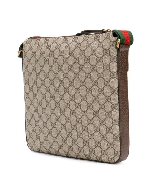 Gucci Gg Supreme Badge Messenger Bag in Brown for Men Lyst