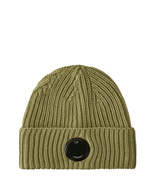 Gorro con parche del logo C P Company de hombre de color Green