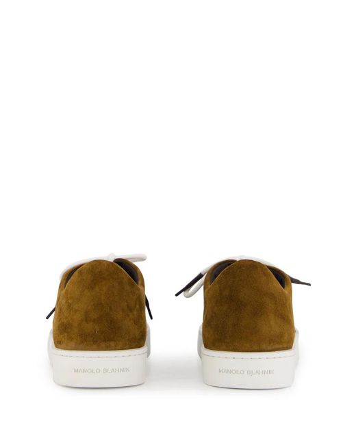 Manolo Blahnik Brown Semanado Trainers for men