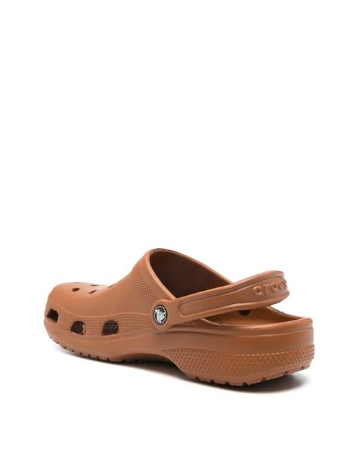 CROCSTM Brown Perforated Backstrap Clogs