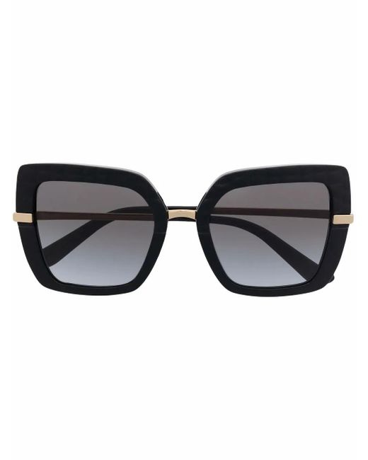 Dolce & Gabbana Black Embossed Square-Frame Sunglasses