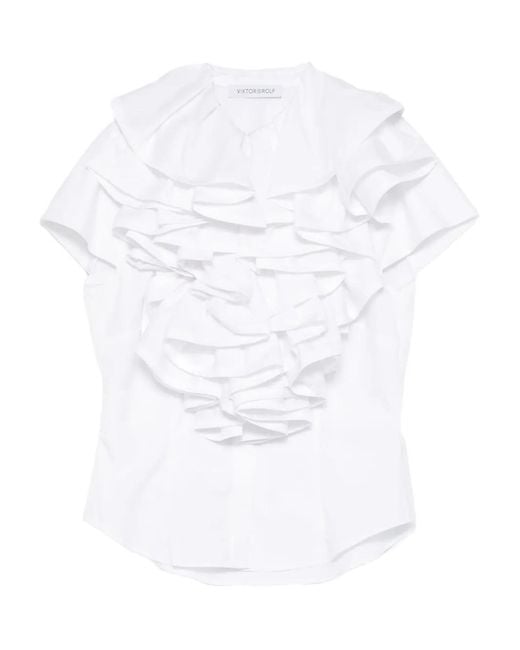 Viktor & Rolf Jabot Blouse in het White