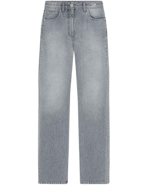 Jeans dritti a vita alta di Versace in Gray