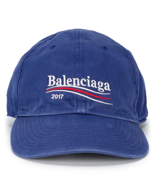 Balenciaga Cotton 2017 Logo Cap in Blue for Men | Lyst