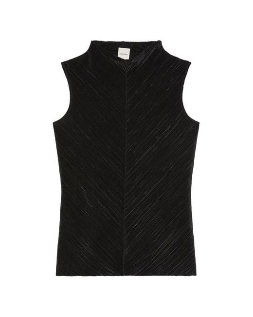 Calvin Klein Black Plissé Sleeveless Top