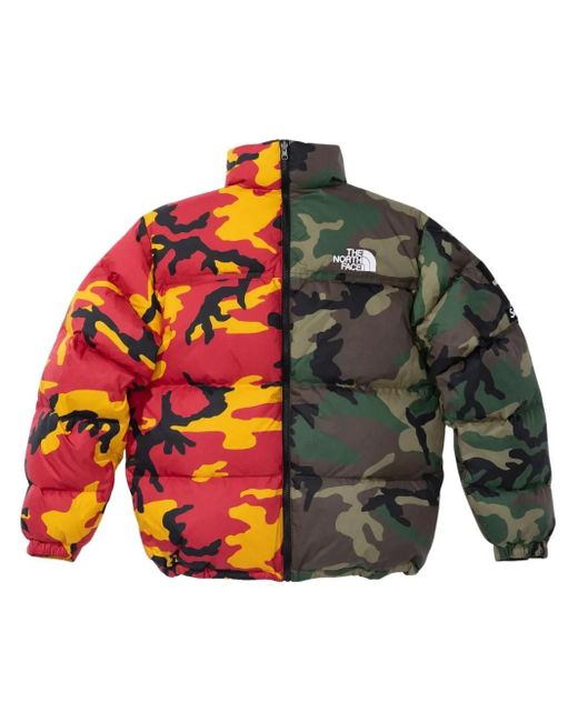 Supreme Green X The North Face Split Nuptse Jacket for men