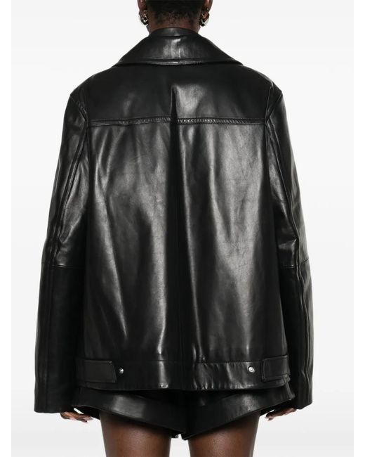 Sportmax Black Leather Jacket