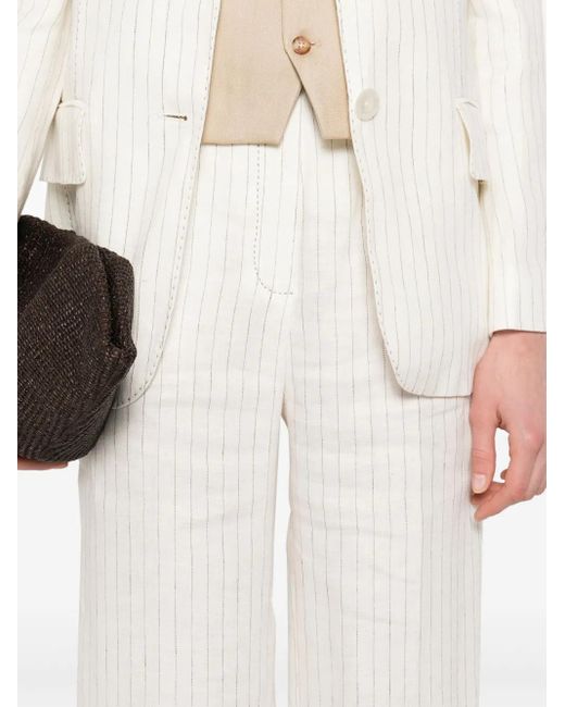 Max Mara Striped Suit White