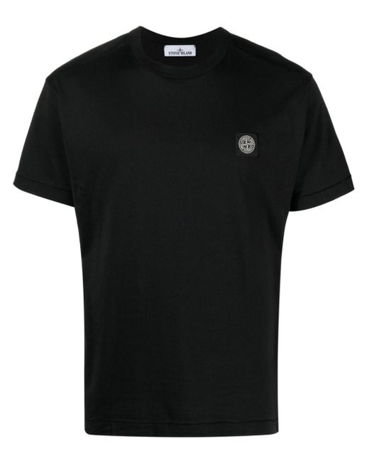Stone Island T-Shirt mit Logo-Patch in Black für Herren