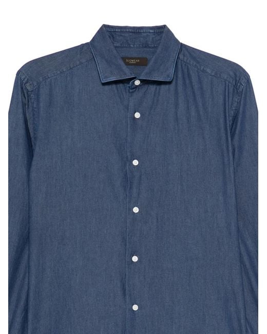 Glanshirt Blue Chemise À Boutonnière Sur Le Devant for men