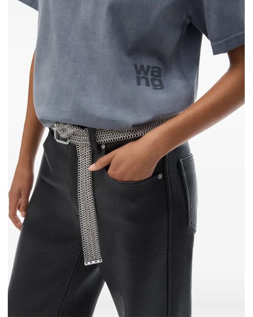 Essential JSy SS Tee con logotipo de hojaldre y cuello con límite Alexander Wang de color Blue