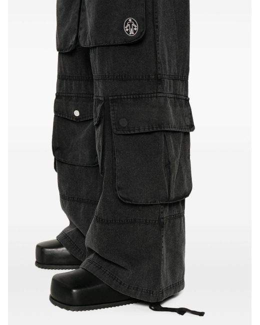 UNTITLED ARTWORKS Black Wide-leg Cargo Pants for men
