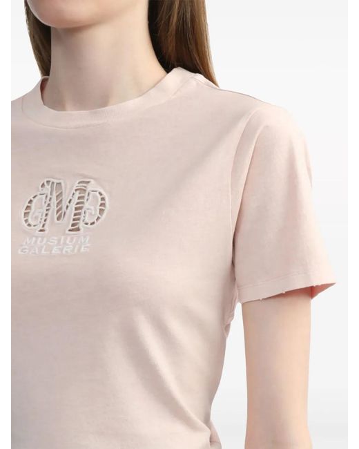 Musium Div. Pink Logo-Embellished Cut-Out T-Shirt