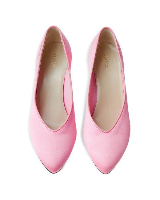 Versace Pink Tina Satin Pumps 65 Mm