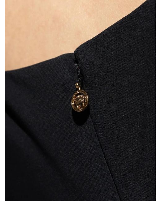 Versace Black Sweetheart-Neckline Midi Dress