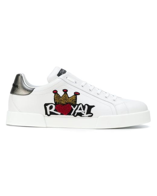 Dolce & Gabbana White Royal Patch Sneakers for men