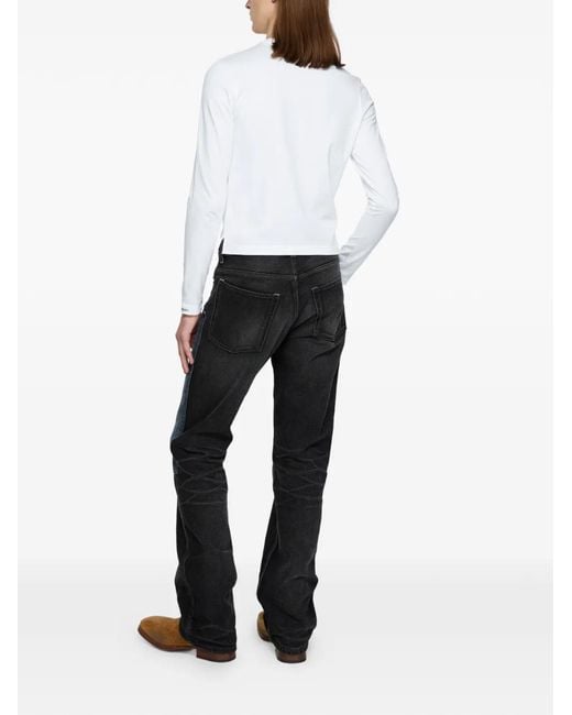 Acne Blue Satin Label T-Shirt