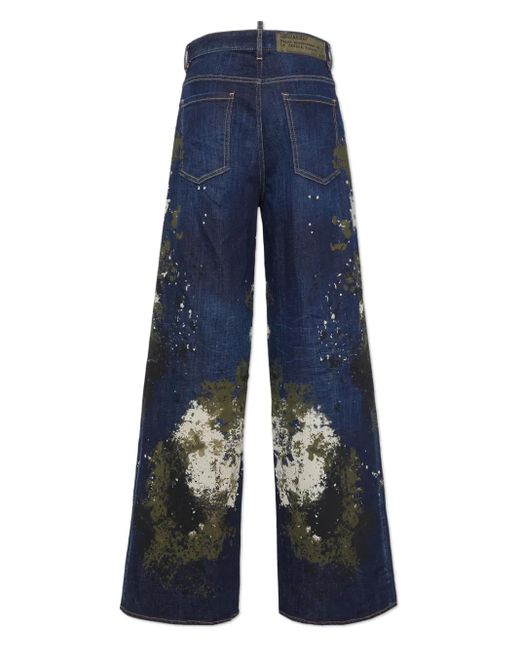 DSquared² Blue Spray Paint-Print Jeans