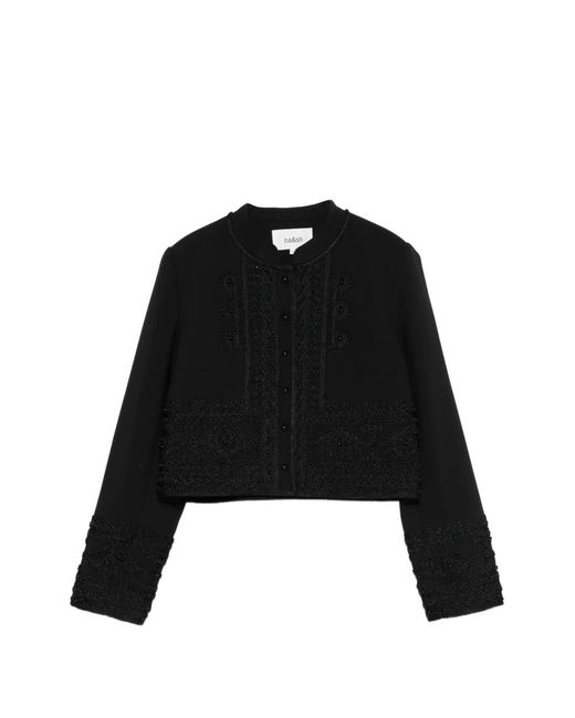 Ba&sh Black Jacke mit Perlen