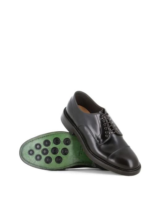 Green George Black 7084 Cap-Toe Derby Shoes for men