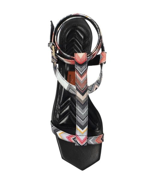 Missoni Black Zigzag-woven Caged Sandals
