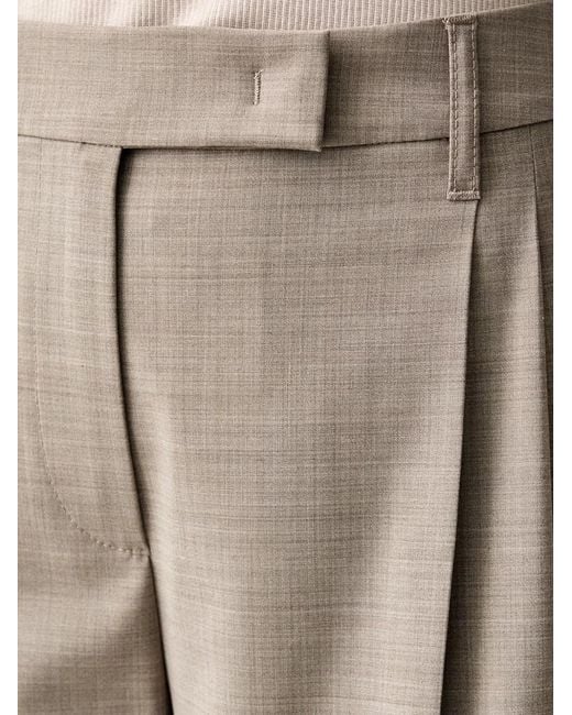 Marc O' Polo Natural Pleated Wide-Leg Trousers