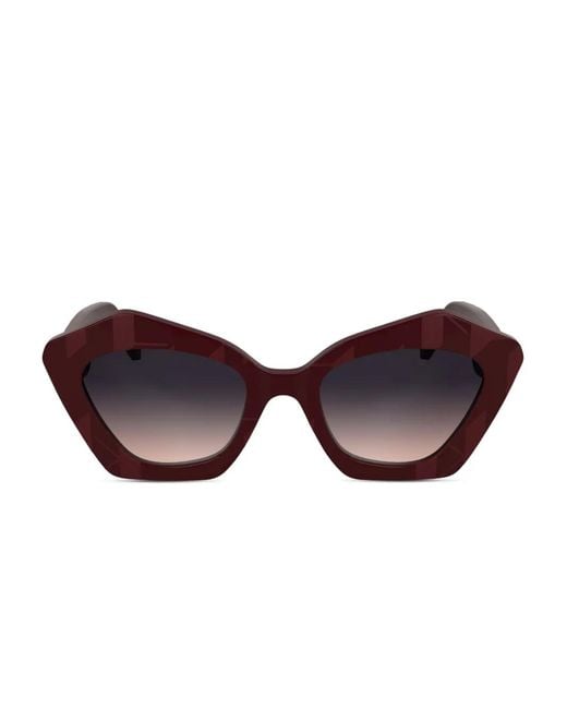 Karl Lagerfeld Brown Logo-Print Sunglasses