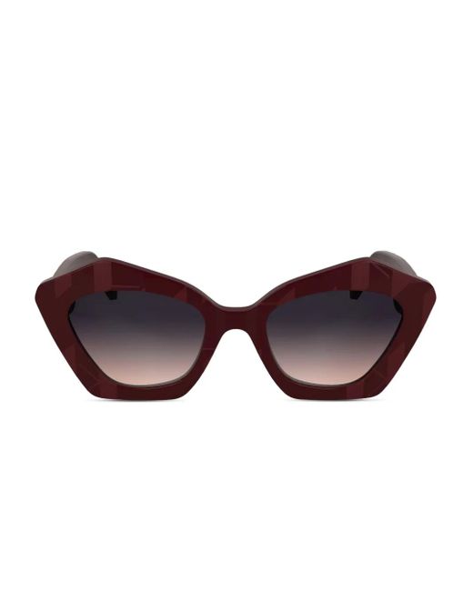 Karl Lagerfeld Brown Logo-Print Sunglasses