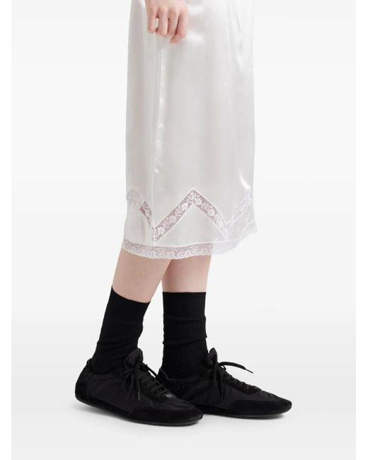 Prada サテンミディ スカート White