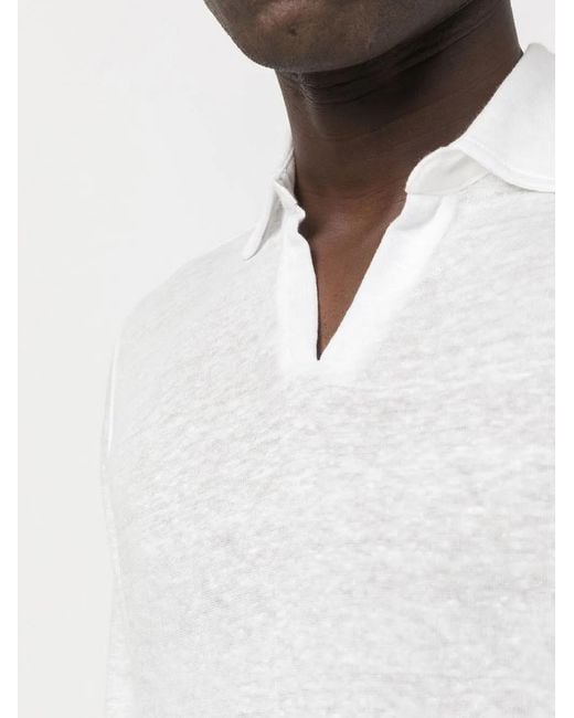 Orlebar Brown White Felix Placket-Detail Polo Shirt for men
