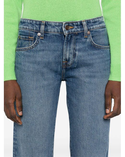 7 For All Mankind Blue Calie Straight-Leg Jeans